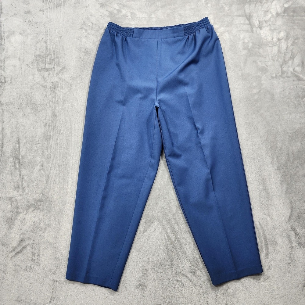 Vintage Sears Just For Women Pants Womens 20WP PETITE Blue Pull On Dress Twill